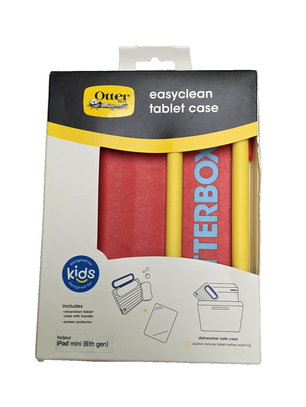 NEW OtterBox EasyClean Tablet Case for iPad mini 6th Gen Stand Screen Prot Red